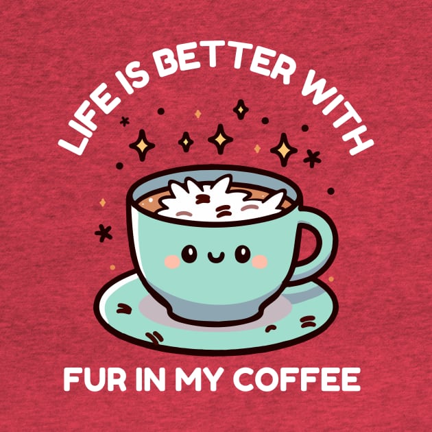 Life Is Better With Fur In My Coffee by TeeTopiaNovelty